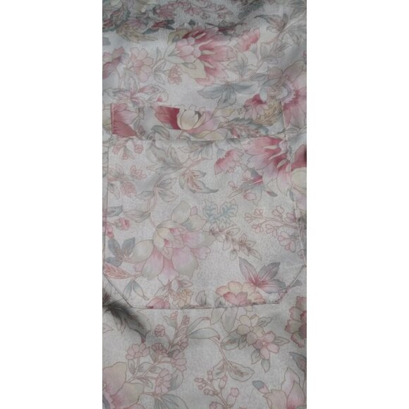 CELSA Floral Pink Short Robe Satin Finish Adjustable Strap Short Sleeve Size M/L - Picture 7 of 15